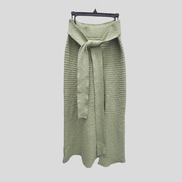 Free People Knit Maxi Skirt "Claudia" Front Slit Mint Green Size S - EUC! - Picture 2 of 12